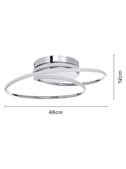 BHS Chrome Pei Rings LED Flush Ceiling Light - Image 4 of 7