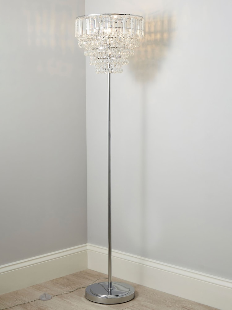 BHS Chrome Paladina Floor Lamp - Image 1 of 5