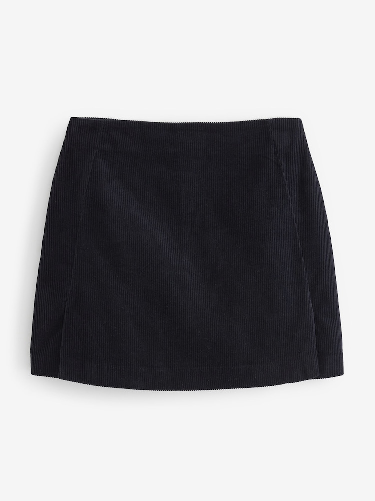 Navy Blue Corduroy Mini Skirt - Image 2 of 4
