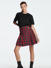 Red Mini Pleated Kilt Skirt - Image 2 of 7