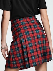 Red Mini Pleated Kilt Skirt - Image 4 of 7