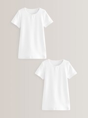 White Thermal 2 Pack Bow Trim T-Shirts (2-16yrs) - Image 1 of 4