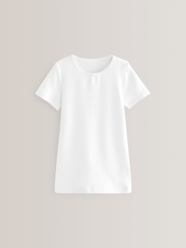 White Thermal 2 Pack Bow Trim T-Shirts (2-16yrs) - Image 2 of 4