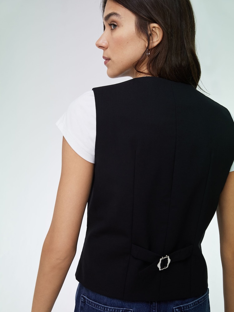 Baukjen Melanie Upcycled Black Waistcoat - Image 2 of 5