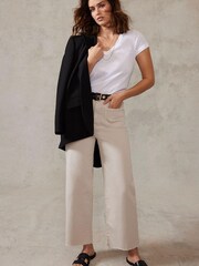 Mint Velvet Cream Monroe Crop Wide Jeans - Image 2 of 4