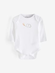 White Bright Animal 7 Pack Baby Printed Long Sleeve Bodysuits - Image 2 of 5