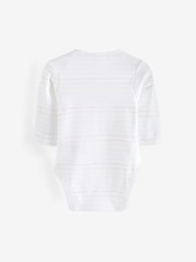 White Bright Animal 7 Pack Baby Printed Long Sleeve Bodysuits - Image 4 of 5
