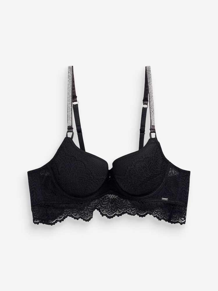 Lipsy Glamour Lace Padded Balcony Bra - Image 5 of 5