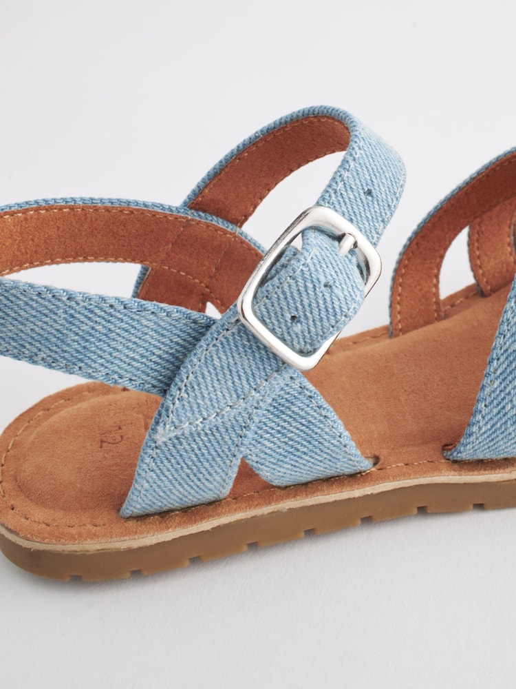 Denim Multi-strap Sandals - Image 6 of 6 Denim Multi-strap Sandals - Image 6 of 6