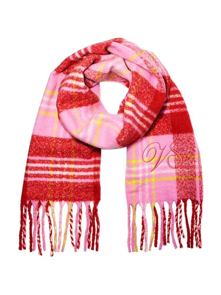 Victoria's Secret Pink Tartan Cosy Blanket Scarf - Image 1 of 2 Victoria's Secret Pink Tartan Cosy Blanket Scarf - Image 1 of 2