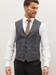 Grey Check Suit Waistcoat - Image 1 of 8