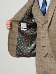 Taupe Brown Check Suit: Jacket - Image 6 of 11