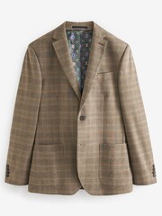 Taupe Brown Check Suit: Jacket - Image 7 of 11
