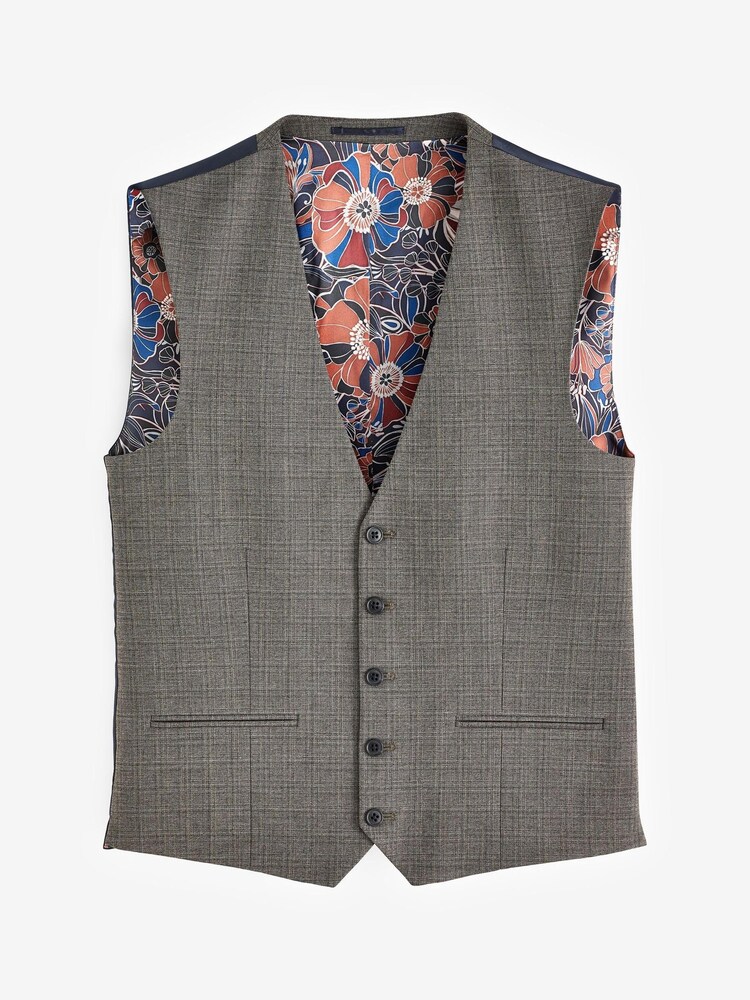Taupe Motion Flex Stretch Waistcoat - Image 1 of 9 Taupe Motion Flex Stretch Waistcoat - Image 1 of 9