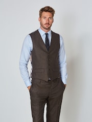 Brown Donegal Suit Waistcoat - Image 1 of 10
