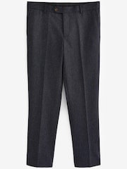 Navy Slim Wool Blend Donegal Suit: Trousers - Image 4 of 6