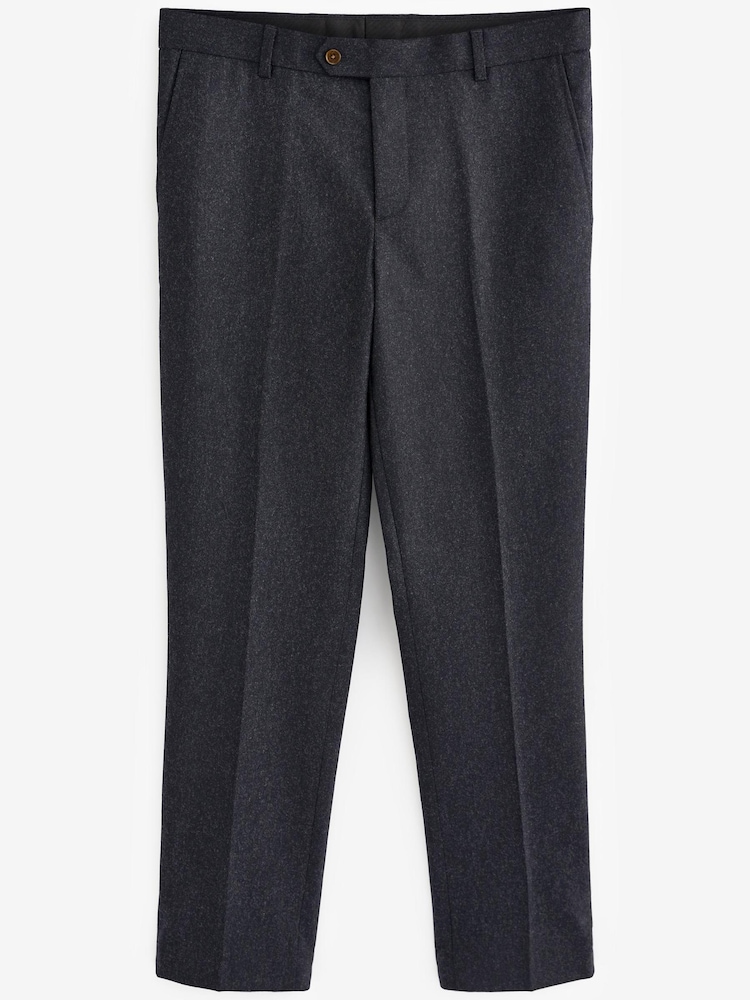 Navy Slim Wool Blend Donegal Suit: Trousers - Image 4 of 6
