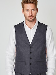 Navy Donegal Suit Waistcoat - Image 1 of 12
