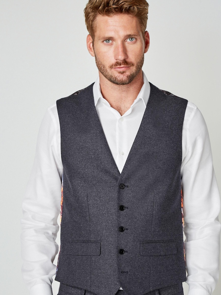 Navy Donegal Suit Waistcoat - Image 1 of 12