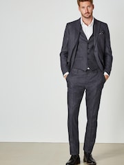 Navy Donegal Suit Waistcoat - Image 4 of 12