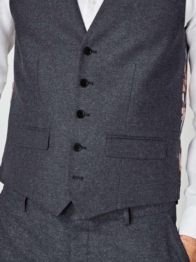 Navy Donegal Suit Waistcoat - Image 5 of 12