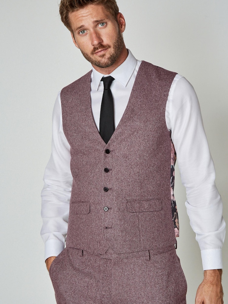Rose Pink Donegal Suit Waistcoat - Image 1 of 11
