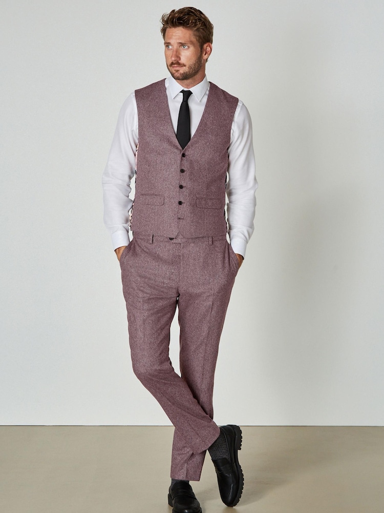 Rose Pink Donegal Suit Waistcoat - Image 2 of 11