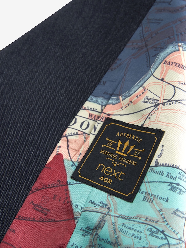 Navy Regular Fit Trimmed Donegal Fabric Suit Waistcoat - Image 8 of 11