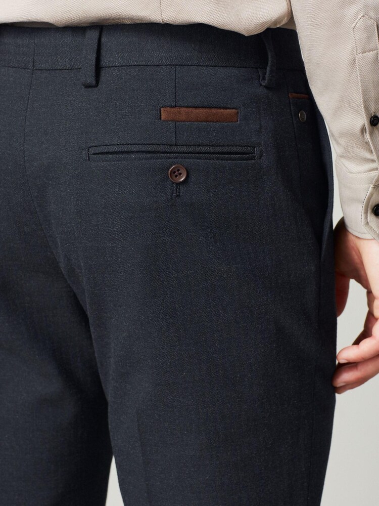 Bleu marine - Pantalon de costume à chevrons - Image 6 of 10