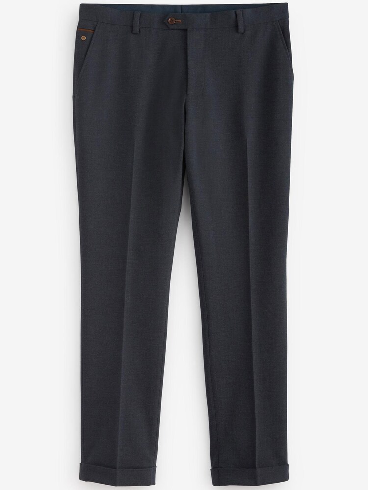 Bleu marine - Pantalon de costume à chevrons - Image 7 of 10
