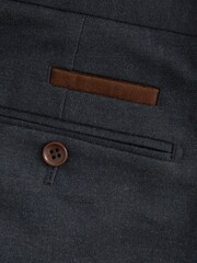 Navy Blue Herringbone Suit Trousers - Image 9 of 10