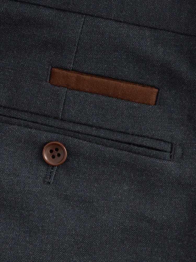 Bleu marine - Pantalon de costume à chevrons - Image 9 of 10