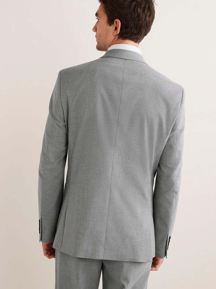 Light Grey Slim Fit Double Breasted Flannel Suit: Jacket - Image 2 of 11