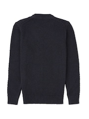 Синий - Celtic & Co. Cable Crew Neck Jumper - Image 3 of 4