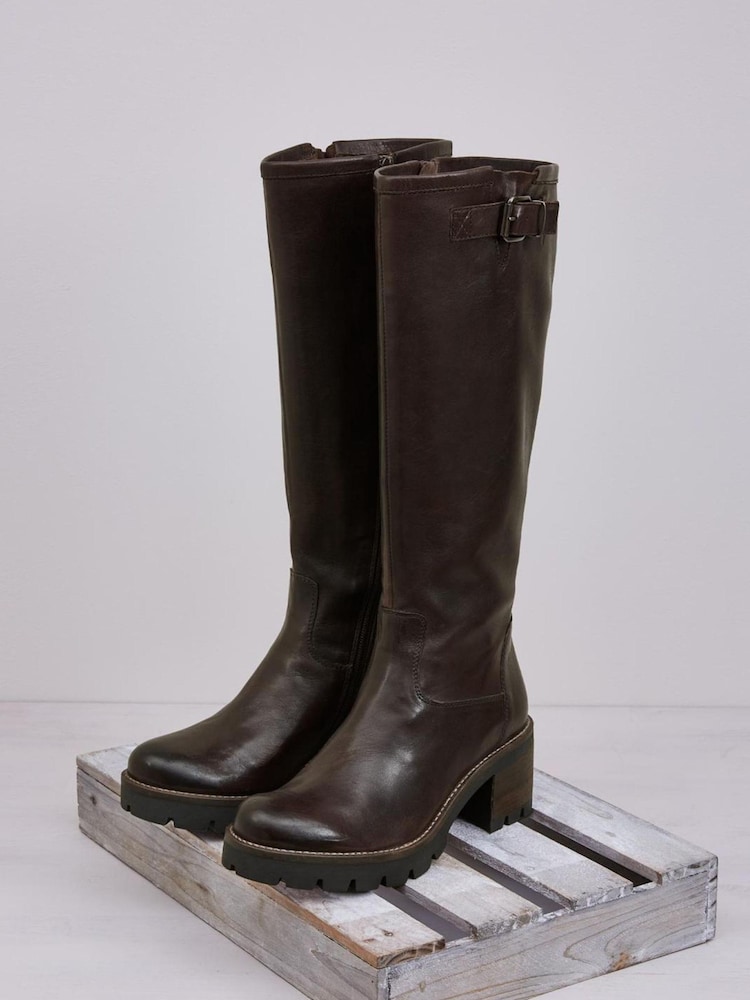 Celtic & Co Brown Biker Knee Boots - Image 5 of 5