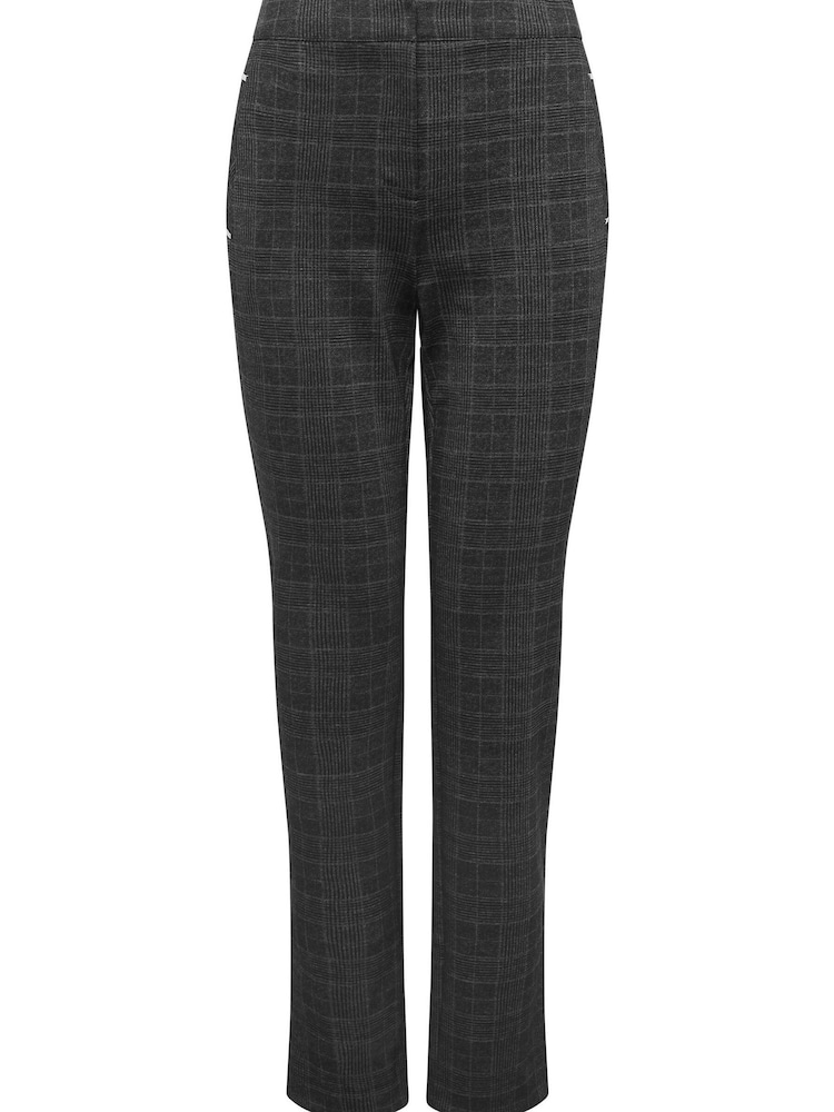 M&Co Grey Slim Leg Check Trousers - Image 2 of 2 M&Co Grey Slim Leg Check Trousers - Image 2 of 2