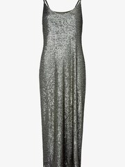 Mint Velvet Green Sequin Slip Midi Dress - Image 3 of 4