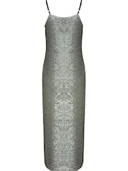 Mint Velvet Green Sequin Slip Midi Dress - Image 4 of 4