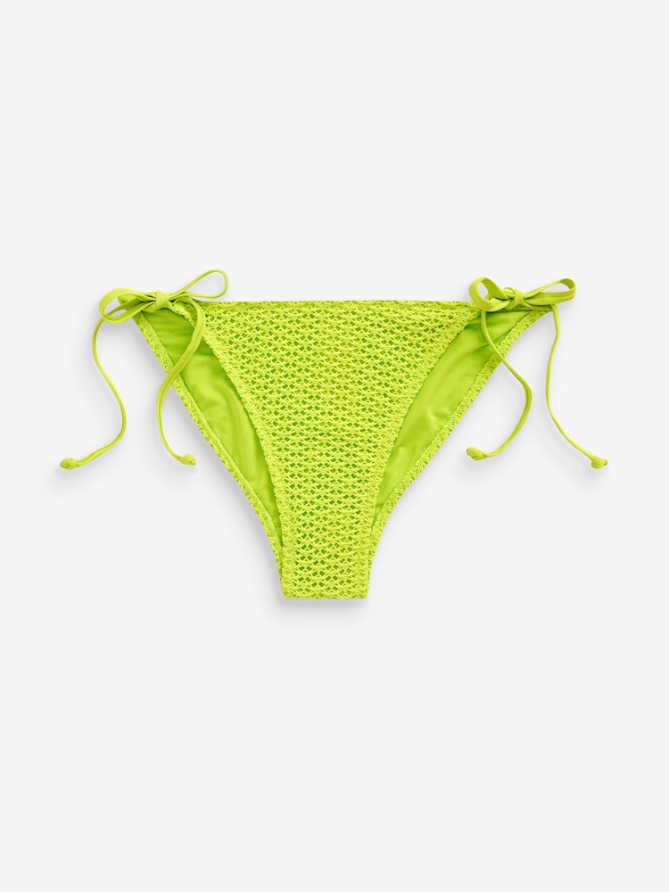 Lime Green Crochet Tie Side Bikini Bottoms - Image 1 of 7