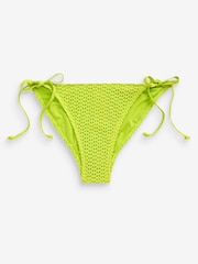 Lime Green Crochet Tie Side Bikini Bottoms - Image 6 of 7