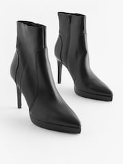 Black Forever Comfort® Point Toe Heeled Platform Boots - Image 3 of 8