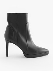 Black Forever Comfort® Point Toe Heeled Platform Boots - Image 4 of 8