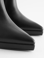 Black Forever Comfort® Point Toe Heeled Platform Boots - Image 5 of 8