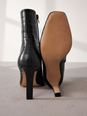 Schwarz - Signature Leather Forever Comfort® Stiefel mit geflochtener quadratischer Zehe - Bild 3 von 6