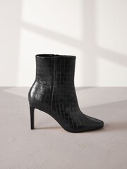 Schwarz - Signature Leather Forever Comfort® Stiefel mit geflochtener quadratischer Zehe - Bild 4 von 6