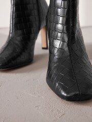 Schwarz - Signature Leather Forever Comfort® Stiefel mit geflochtener quadratischer Zehe - Bild 5 von 6