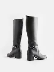 Black Forever Comfort® Buckle Detail Knee High Boots - Image 5 of 8