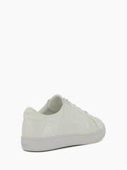 Dune London White Wide Fit Everleigh Mix Material Stripe Trainers - Image 5 of 6