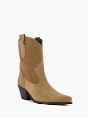 Dune London Brown Pardner Pull On Western Boots - Image 4 of 6