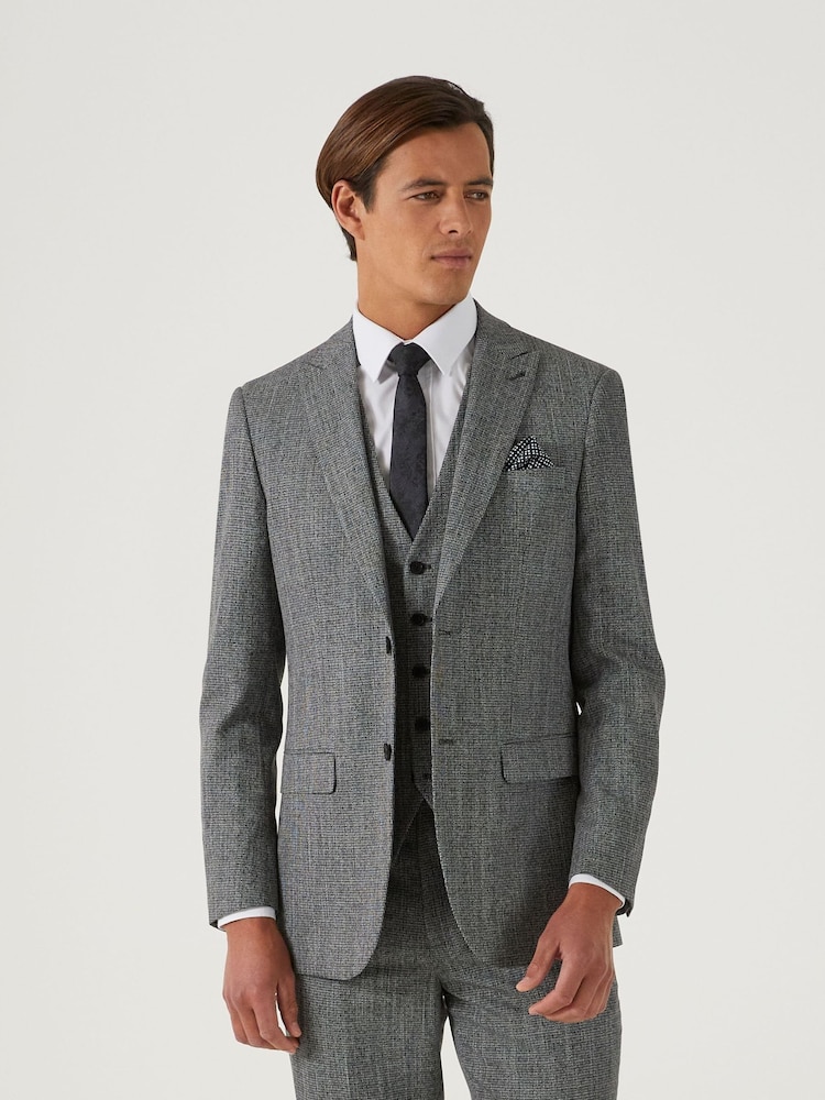 Skopes Grey Tailored Fit Barlow Puppytooth Suit: Jacket - Image 1 of 4